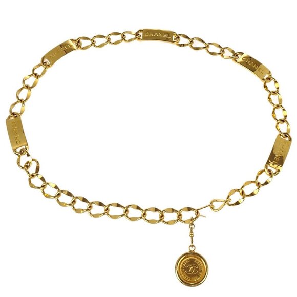 Chanel Chain Belt Medallion Gold Small Good 166083 - Picture 1 of 4
